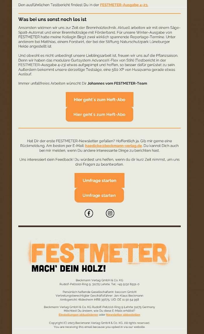 Newsletter timerbet