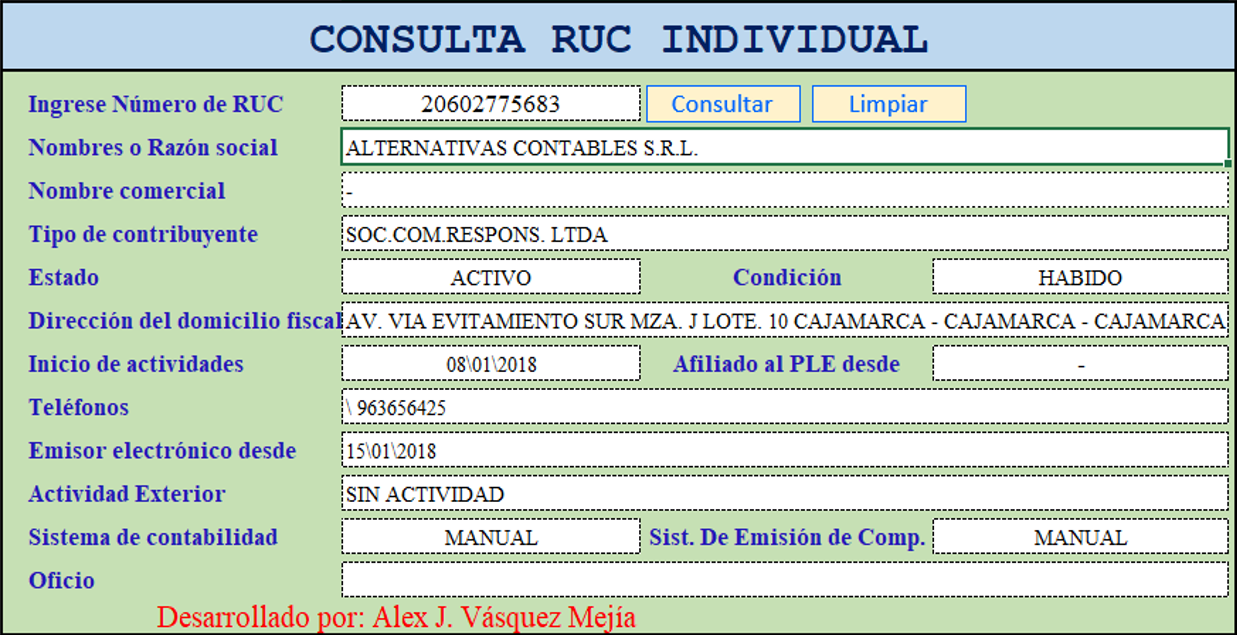 Identificación y datos fiscales para operadores en Perú